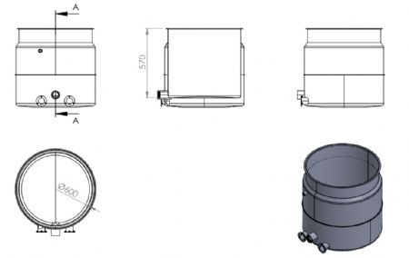 Marmite triphasée 150 L chauffage indirect 12 kW - Combisteel - 7178.3110