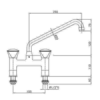 Robinetterie professionnelle pour plonge cuisine - Combisteel - 7212.0020