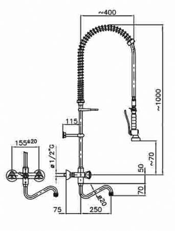 Robinetterie professionnelle pour plonge cuisine - Combisteel - 7212.0040