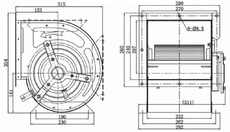 Moteur de hotte 10/10 avec débit 300 m³/h - Combisteel - 7225.0045