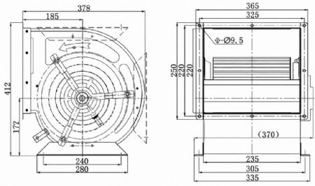 Moteur de hotte 10/10 avec débit 900 m3/h - Combisteel - 7225.0055