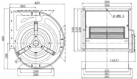 Moteur de hotte 10/10 avec débit 1100 m3/h - Combisteel - 7225.0060