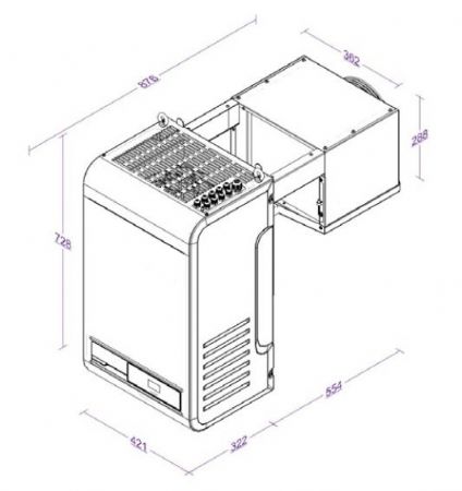 Groupe pour chambre froide positif monobloc 9,7-20,1 m³ - Combisteel - 7265.1010