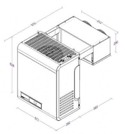 Groupe pour chambre froide négatif monobloc 9,1-18,2 m³ - Combisteel - 7265.1075