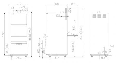 Lave batterie professionnel panier 565x690 mm doseur électrique détergent et rinçage hauteur utile 650 mm - Combisteel - 7280.0070