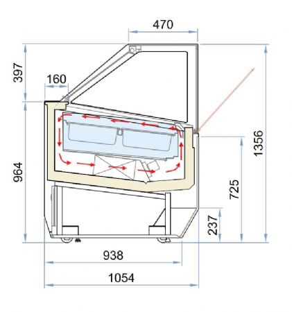 Vitrine  creme glace millenium 20l - 1826x1054x1356
