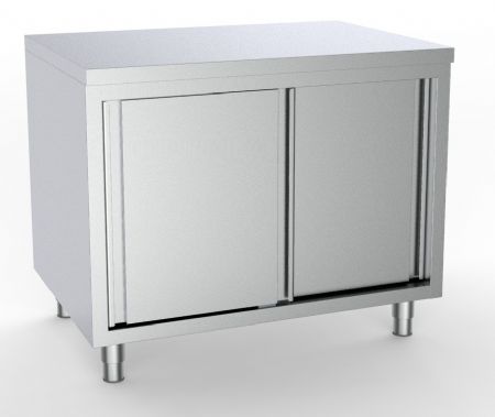Meuble bas de rangement inox portes coulissantes 1800x700x850 mm - Combisteel - 7333.0220 Meuble bas de rangement inox portes coulissantes 1800x700x850 mm - Combisteel - 7333.0220
