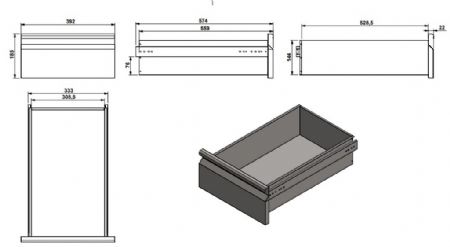 Table de travail en inox  avec 6 tiroirs - 1000x700x850mm