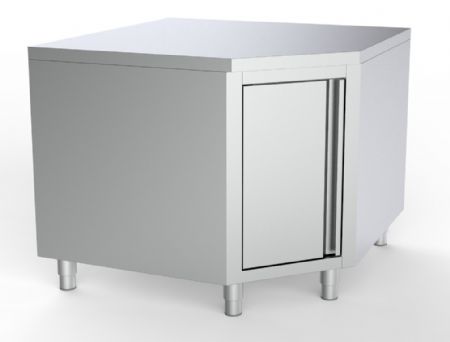 Meuble bas de rangement inox d'angle avec porte 1000x600x850 mm - Combisteel - 7333.0288 Meuble bas de rangement inox d'angle avec porte 1000x600x850 mm - Combisteel - 7333.0288