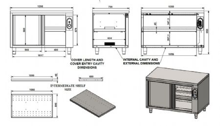 Armoire chauffante 2 portes pleines 1200x700x850 mm - Combisteel - 7333.0302
