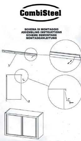 Placard mural Inox 2 portes coulissantes 1600x400x660 mm - Combisteel - 7333.0336