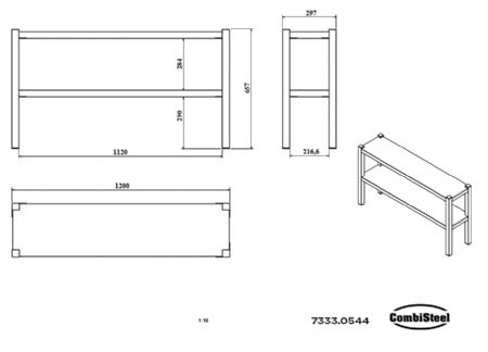 Étagère du Chef 1200x300x650 mm - Combisteel - 7333.0544