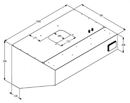 Hotte Murale avec Moteur 1000x700x520 mm - Combisteel - 7333.0700