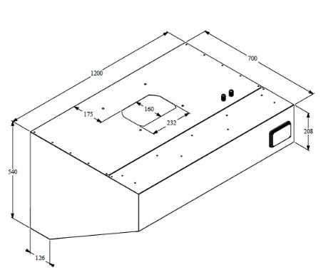 Hotte Murale avec Moteur 1200x700x520 mm - Combisteel - 7333.0705