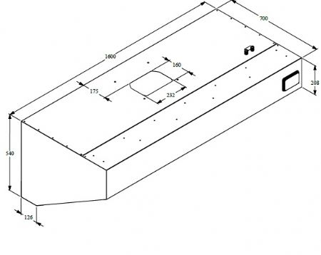 Hotte Murale avec Moteur 1600x700x520 mm - Combisteel - 7333.0710