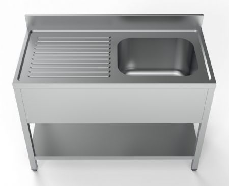 Plonge Inox 1 bac à droite 1200x600x850 mm - Combisteel - 7333.0805
