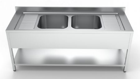 Plonge Inox 2 bacs 2000x700x850 mm - Combisteel - 7333.0870