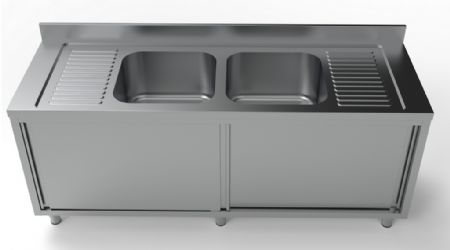Plonge Inox 2 bacs 2000x700x850 mm - Combisteel - 7333.0920