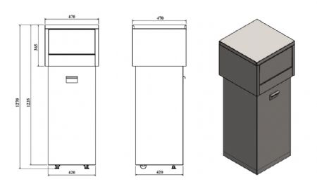 Poubelle en acier inox professionnelle 80 litres - Combisteel - 7333.1000
