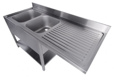 Plonge Inox 2 bacs 1600x700x850 mm - Combisteel - 7333.1420