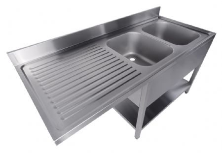 Plonge Inox 2 bacs 1600x700x850 mm - Combisteel - 7333.1425