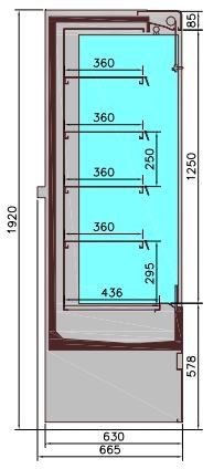 Vitrine libre service Noire 474 L positive 1510 mm - Combisteel - 7350.0040