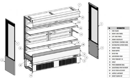 Vitrine libre service Noire 613 L positive 1935 mm - Combisteel - 7350.0045