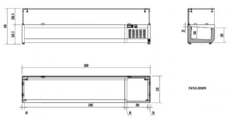 Saladette à poser positive 7 bacs GN 1/4 - Combisteel - 7450.0009