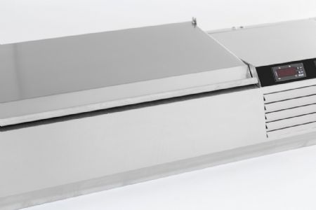Saladette à poser positive 5 bacs GN 1/4 couvercle inox - Combisteel - 7450.0025