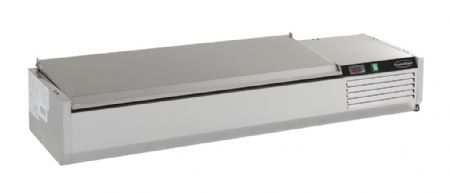 Saladette à poser positive 6 bacs GN 1/4 couvercle inox - Combisteel - 7450.0027