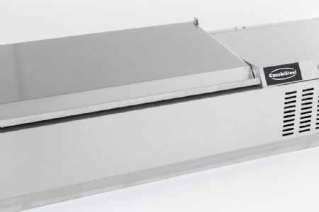Saladette a poser couvercle en acier inox 1/4 gn x 10