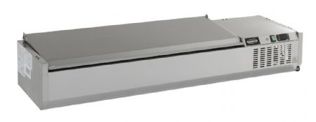 Saladette à poser positive 10 bacs GN 1/4 couvercle inox - Combisteel - 7450.0029