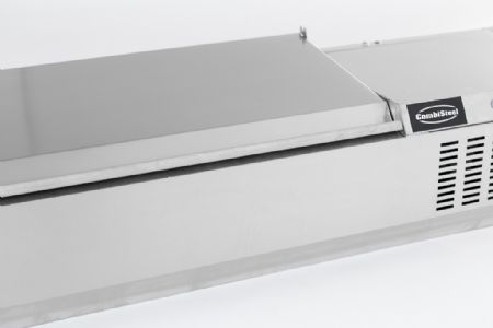 Saladette à poser positive 6 bacs GN 1/3 couvercle inox - Combisteel - 7450.0033