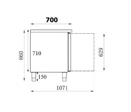 Table négative 3 portes pleines 402 L - Combisteel - 7450.0083