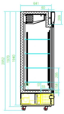 Armoire réfrigérée 2 portes vitrées noire 1079 L - Combisteel - 7450.0140