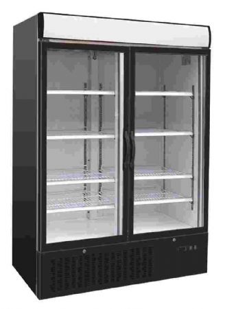 Vitrine murale négative de supermarché noire 2 portes vitrées 1210 mm - Combisteel - 7450.0145