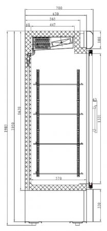 Vitrine murale négative de supermarché blanche 2 portes vitrées 1370 mm - Combisteel - 7450.0157