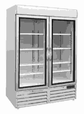 Vitrine murale négative de supermarché blanche 2 portes vitrées 1370 mm - Combisteel - 7450.0159 Vitrine murale négative de supermarché blanche 2 portes vitrées 1370 mm - Combisteel - 7450.0159
