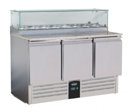 Meuble à pizza 3 portes pleines positif - Combisteel - 7450.0220 Meuble à pizza 3 portes pleines positif - Combisteel - 7450.0220