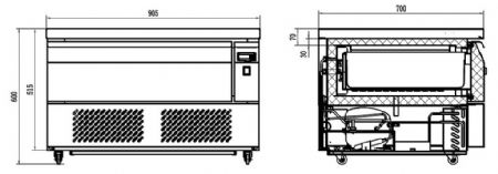 Soubassement négatif 78 litres avec 1 tiroir - positif - Combisteel - 7450.0230