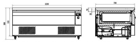 Soubassement froid négatif 116 litres avec 1 tiroir - positif - Combisteel - 7450.0235