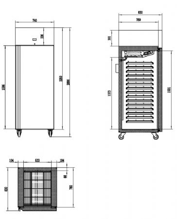 Armoire réfrigérée positive professionnelle 1 porte pleine 560 L classe énergétique A - Combisteel - 7450.0250
