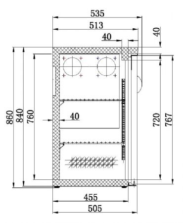 Arrière bar 3 portes pleines 537 L positif - Combisteel - 7450.0320