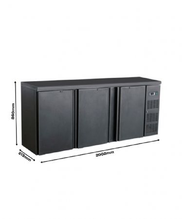 Arrière bar 3 portes pleines 537 L positif - Combisteel - 7450.0320