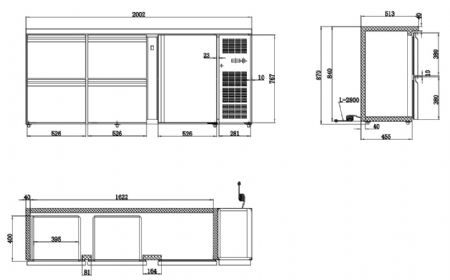 Arrière-bar 1 porte pleine 537 L positive - Combisteel - 7450.0322