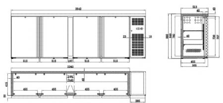 Arrière-bar 4 portes pleines 698 L positive - Combisteel - 7450.0325