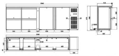 Arrière-bar 2 portes pleines 698 L positive - Combisteel - 7450.0327