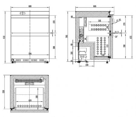 Mini armoire positive en acier inoxydable 101 L 600 mm - Combisteel - 7450.0532
