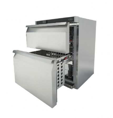 Rfrigrateur en acier inox 2 tiroirs - capacit 101 L