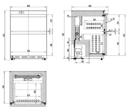 Rfrigrateur en acier inox 2 tiroirs - capacit 101 L